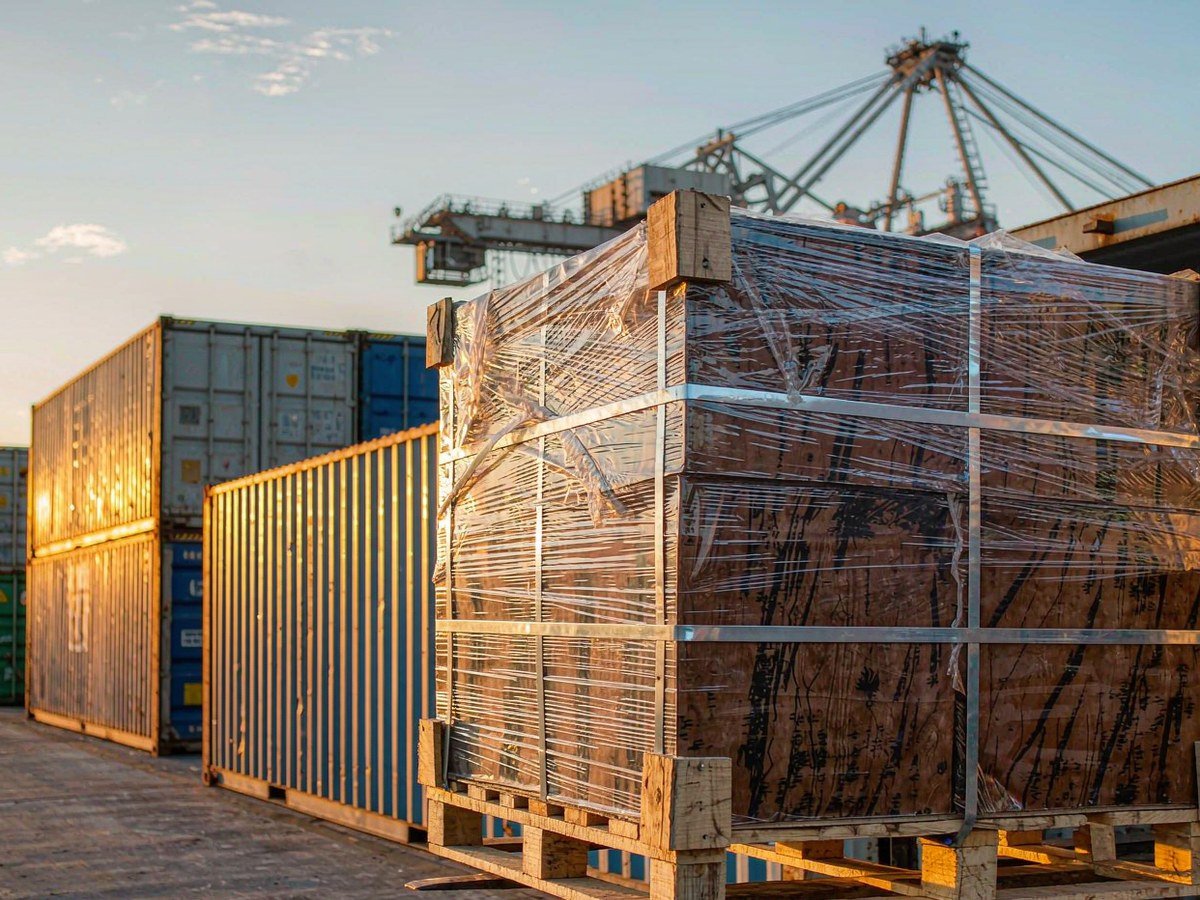 Containers waiting at the port